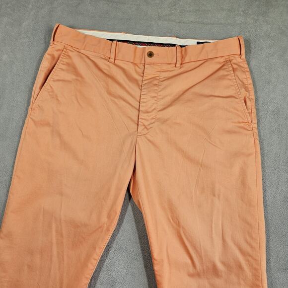 Polo Golf Ralph Lauren Pants Mens 35x30 Golf Slim Fit Orange Chino Preppy Sheen - Picture 2 of 15